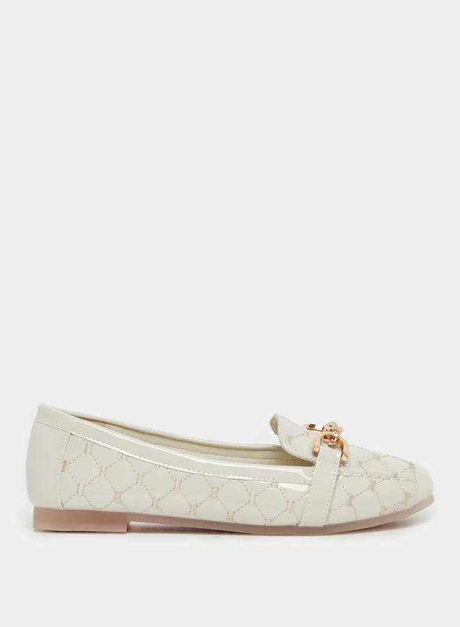 Styli Styli Quilted Ballerina Shoes with Metal Accent