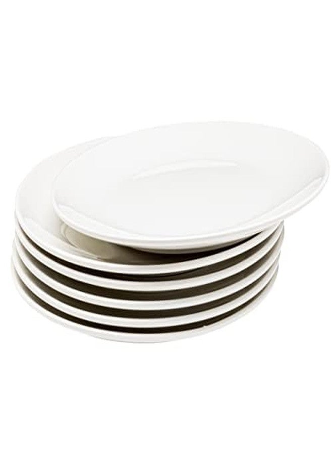 Vikko Salad Plate, Set of 6 White Plates, Fine Porcelain, Stackable 8 Inch Salad Plates, Dishwasher Safe, 8/'' Salad Plate - Image 1