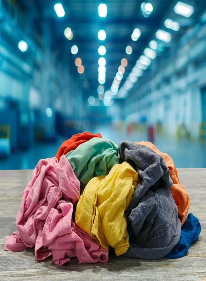 SupremePlus Color T-Shirt Rags (5 lbs. Bag) – Shop Rag Bulk for Workshops, Mechanics, Painters, and Home Use, Multipurpose Cotton T-Shirt Rags - Image 3