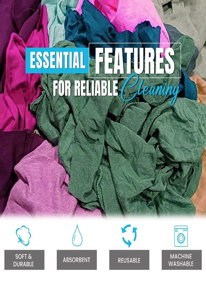 SupremePlus Color T-Shirt Rags (5 lbs. Bag) – Shop Rag Bulk for Workshops, Mechanics, Painters, and Home Use, Multipurpose Cotton T-Shirt Rags - Image 4