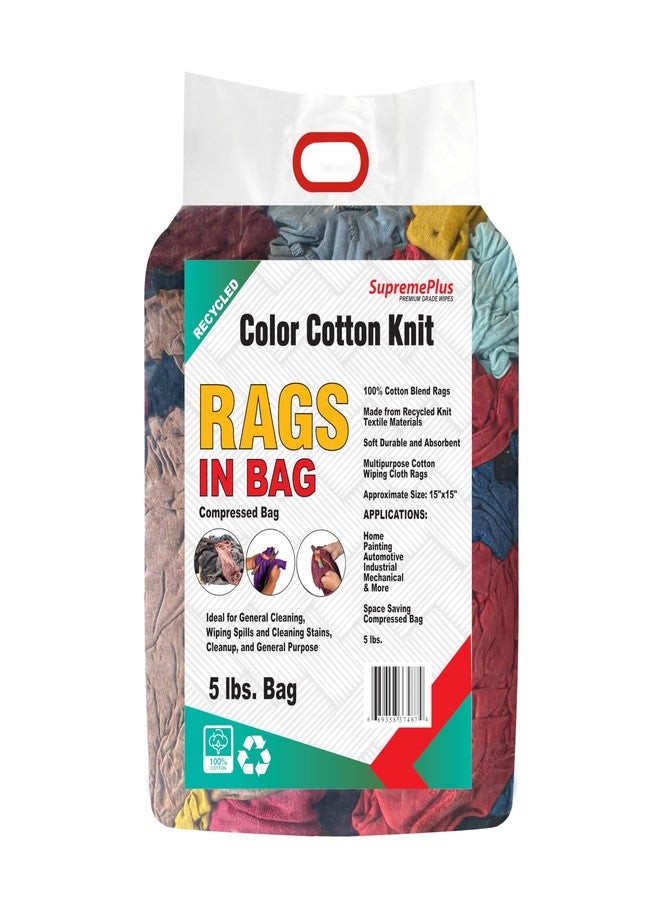 SupremePlus Color T-Shirt Rags (5 lbs. Bag) – Shop Rag Bulk for Workshops, Mechanics, Painters, and Home Use, Multipurpose Cotton T-Shirt Rags - Image 2