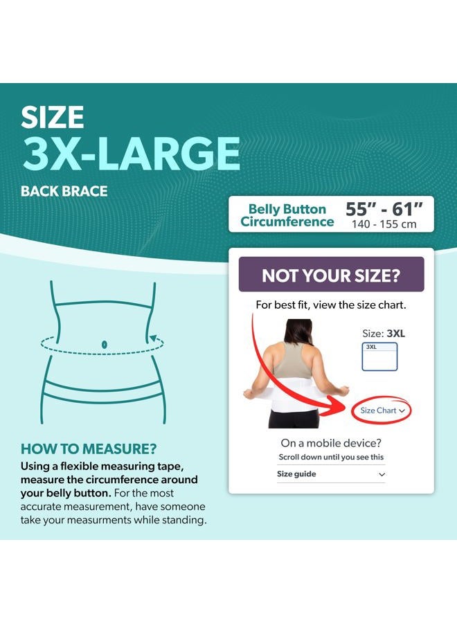 BraceAbility Plus Size 3XL Bariatric Back Brace - XXXL Big and Tall Lumbar Support Girdle for Obesity Lower Back Pain in Extra Large, Heavy or Overweight Men and Women (Fits 55"-61") - Image 2