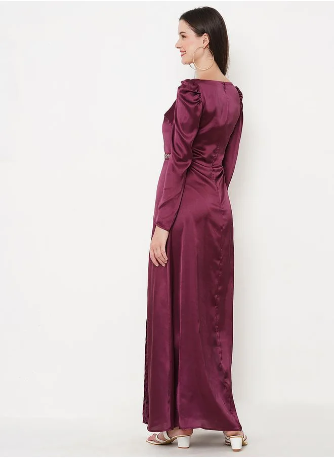 ميش Sweetheart Neck Beaded Waistband Maxi Dress by Styli