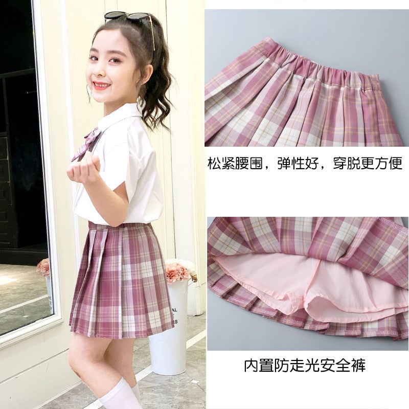 Big Sale Girls Skirt Kidsren'S Clothing Spring & Fall New Korean Style Elastic Waist Medium And Large Kidsren'S Short Skirt School Uniform Kidsren'S Pleated Skirt - Image 4