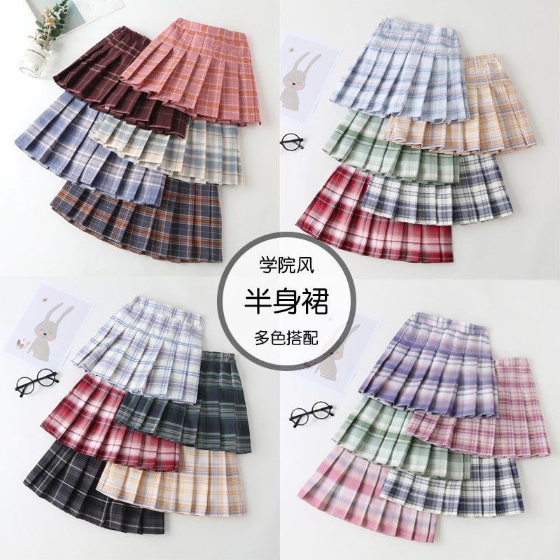 Big Sale Girls Skirt Kidsren'S Clothing Spring & Fall New Korean Style Elastic Waist Medium And Large Kidsren'S Short Skirt School Uniform Kidsren'S Pleated Skirt - Image 3