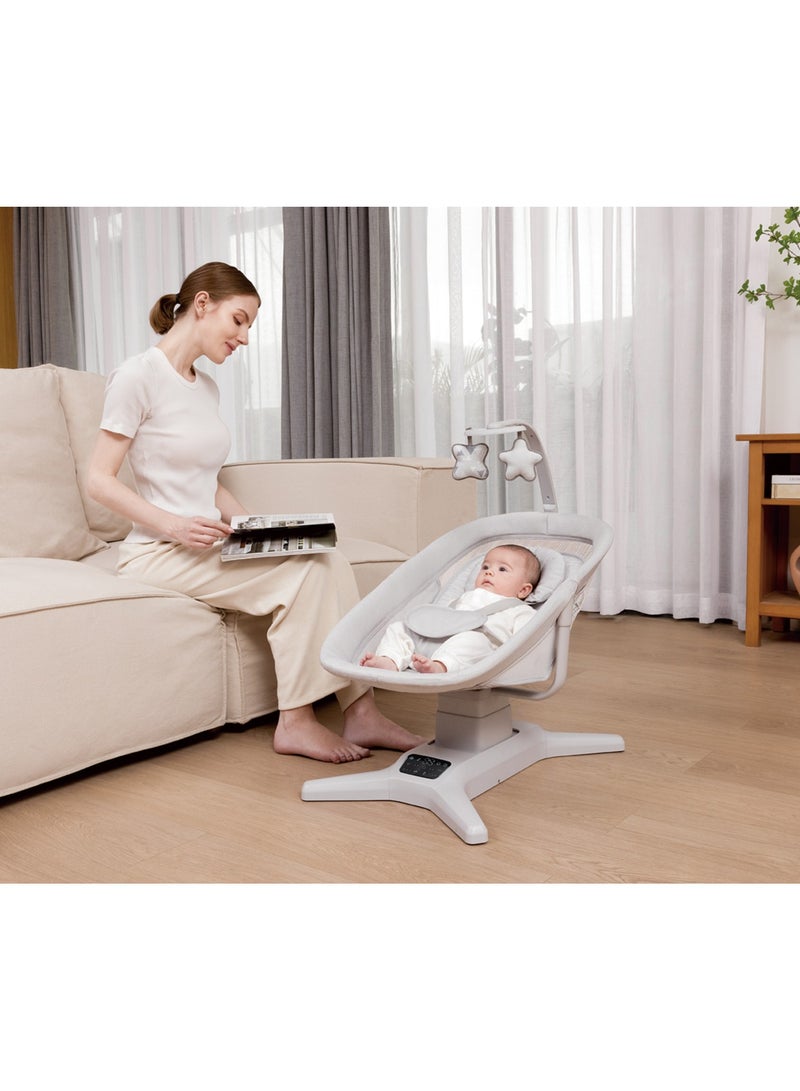 ماستيلا مهد هزاز ماستيلا ديلوكس الذكي 6 في 1: أرجوحة كهربائية وسرير مهد متعدد الأوضاع ومقعد طفل مع بلوتوث و تطبيق المحمول - Image 2