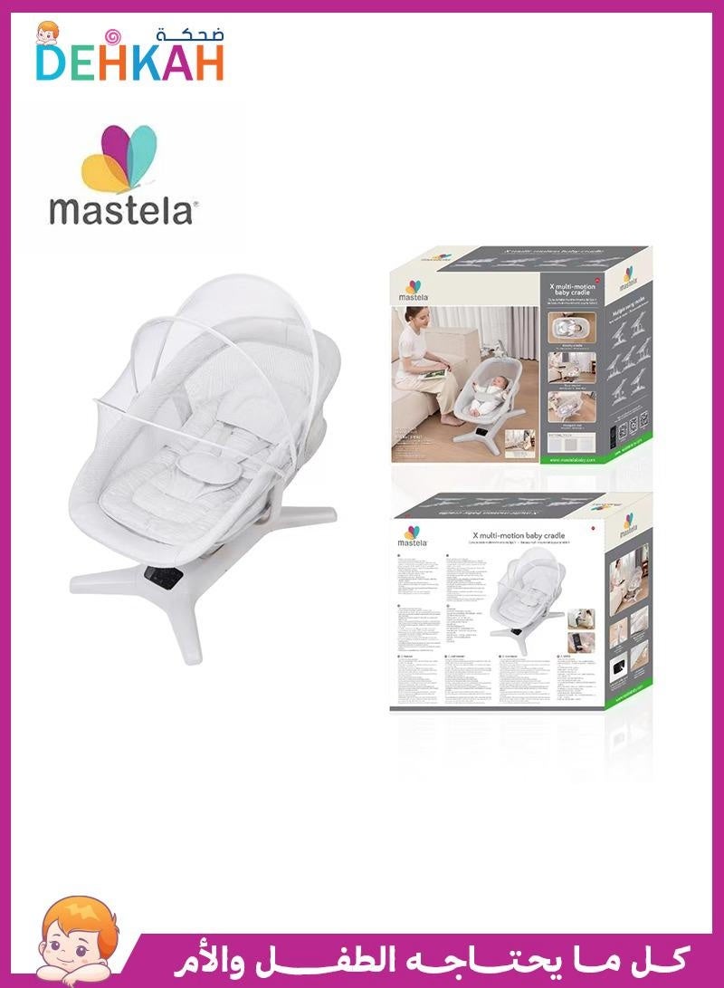 ماستيلا مهد هزاز ماستيلا ديلوكس الذكي 6 في 1: أرجوحة كهربائية وسرير مهد متعدد الأوضاع ومقعد طفل مع بلوتوث و تطبيق المحمول - Image 1