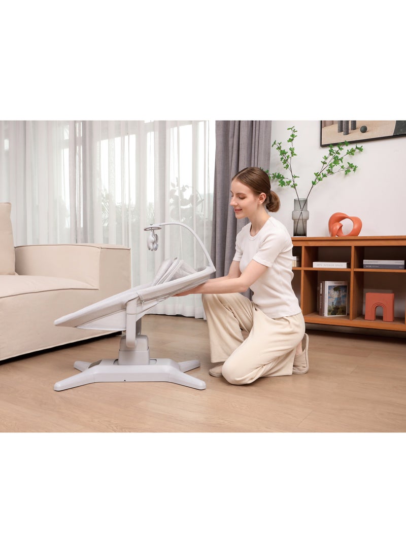 ماستيلا مهد هزاز ماستيلا ديلوكس الذكي 6 في 1: أرجوحة كهربائية وسرير مهد متعدد الأوضاع ومقعد طفل مع بلوتوث و تطبيق المحمول - Image 4