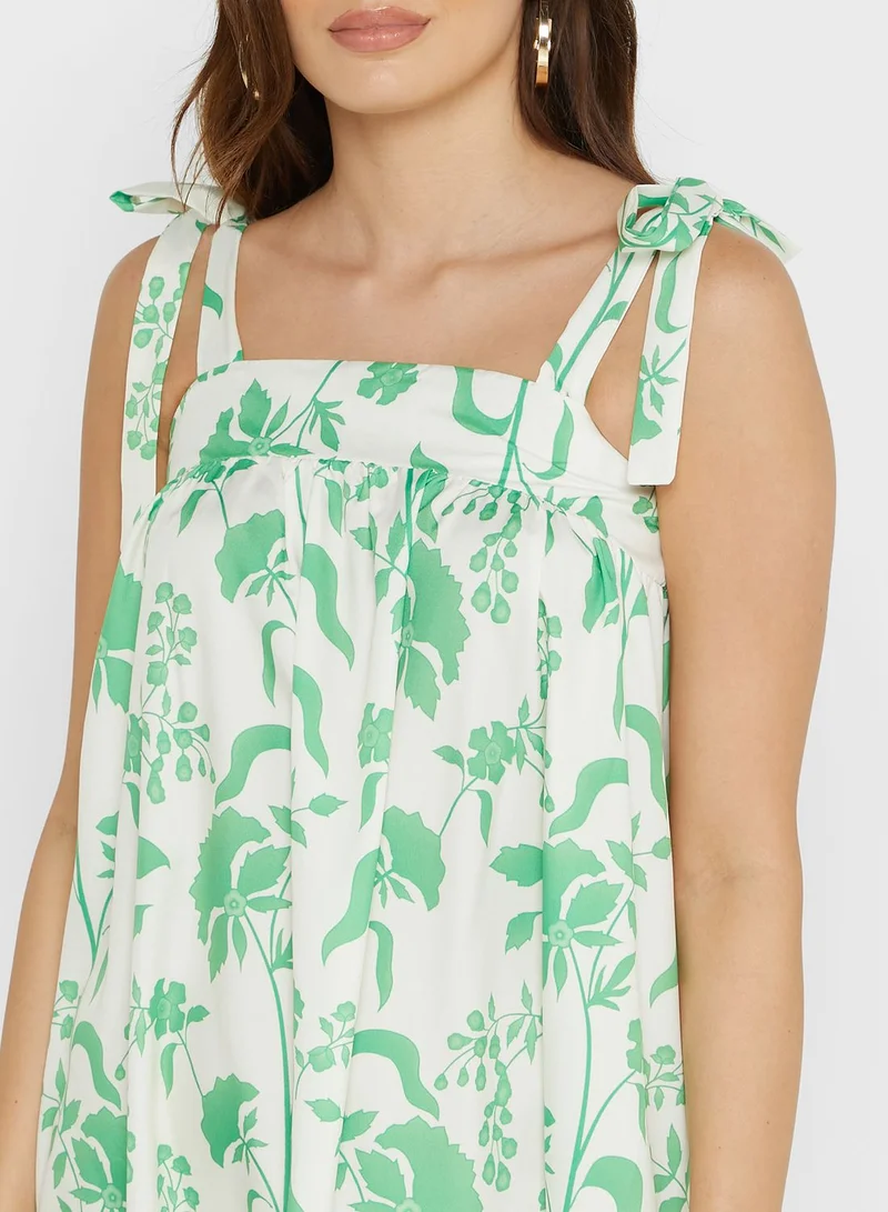 ELLA Printed Square Neck Dress