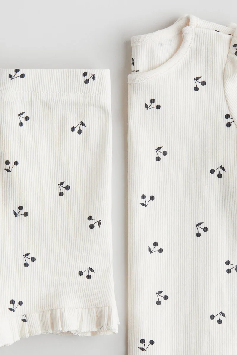 H&M 2-piece ribbed cotton set