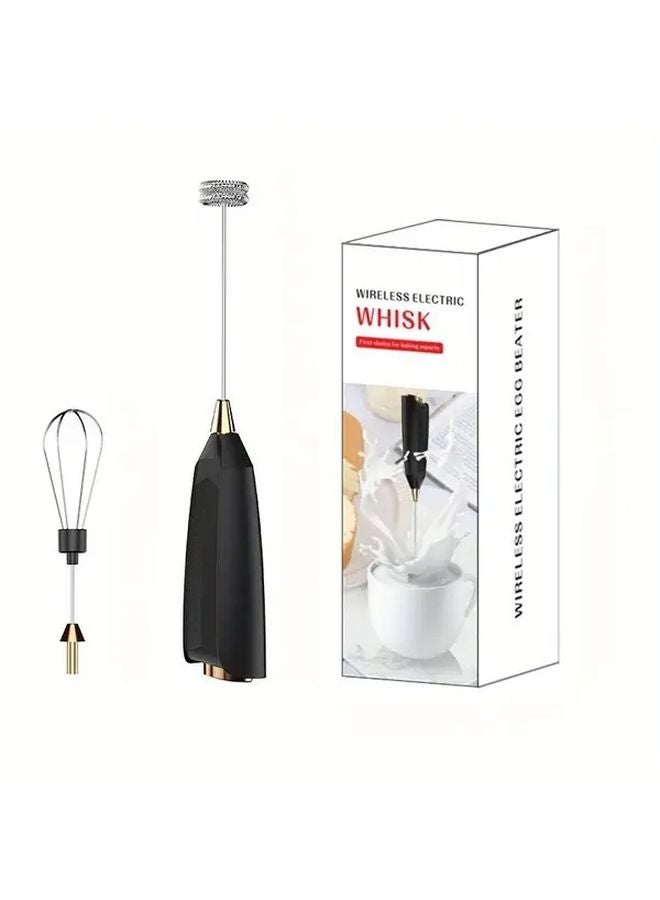 Black Double Headed Electric Milk Frother And Egg Beater Handheld Mixer - Image 1