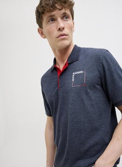 JACK & JONES Jjverner Verner Chest Print Polo Shirt  - Image 3