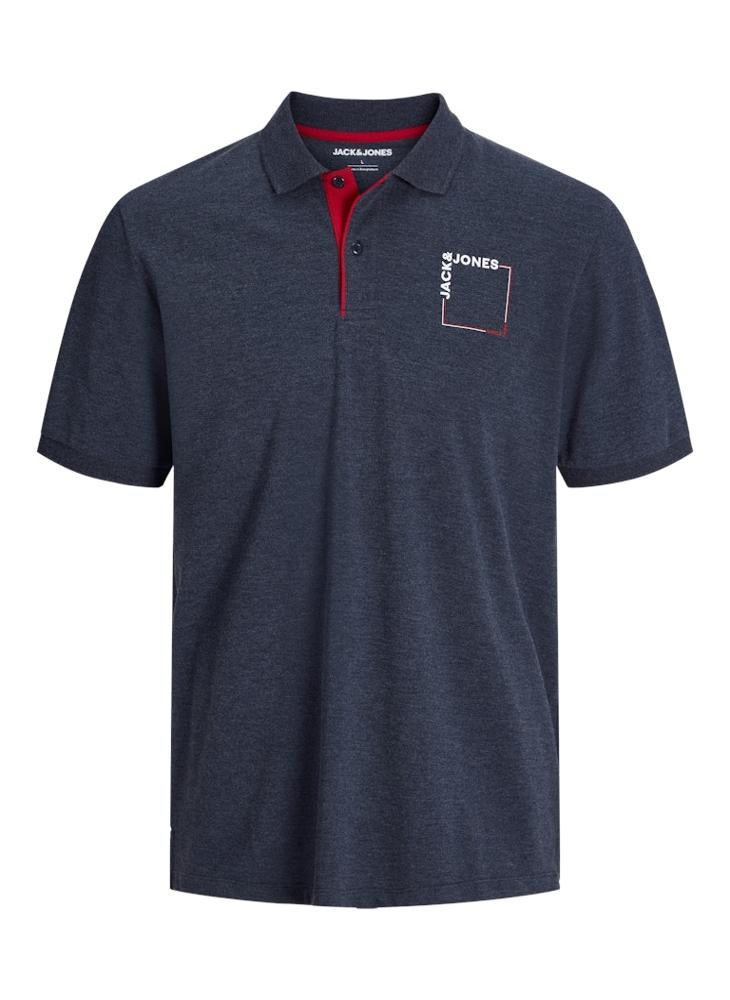 JACK & JONES Jjverner Verner Chest Print Polo Shirt  - Image 5