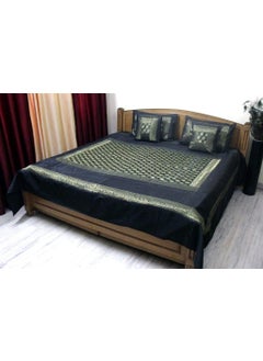 Stylo Culture Stylo Culture Bedspread Brocade Self Design Polydupion Decor Elephant Coverlet Double Bed Black 
