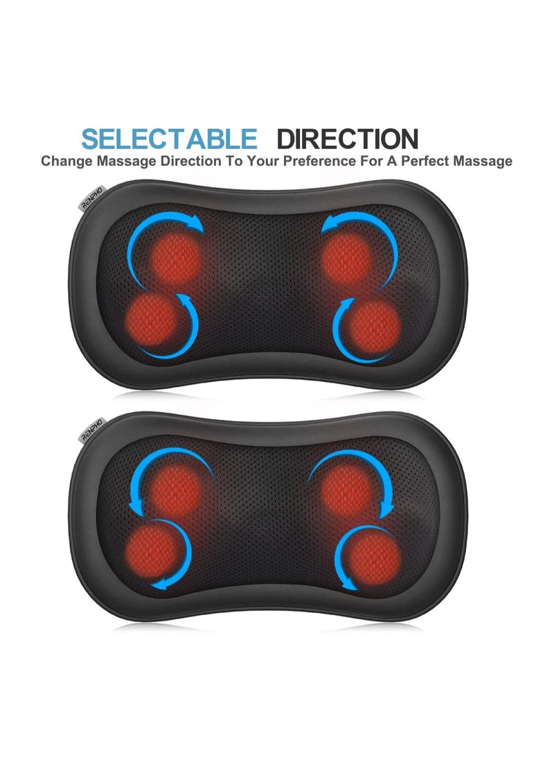 RENPHO - Back Massager With Heat, Ultra Slim Shiatsu Lower Back Neck Massage Pillow, 3-Speeds With Net Cover Electric Shoulder Massage - Image 1