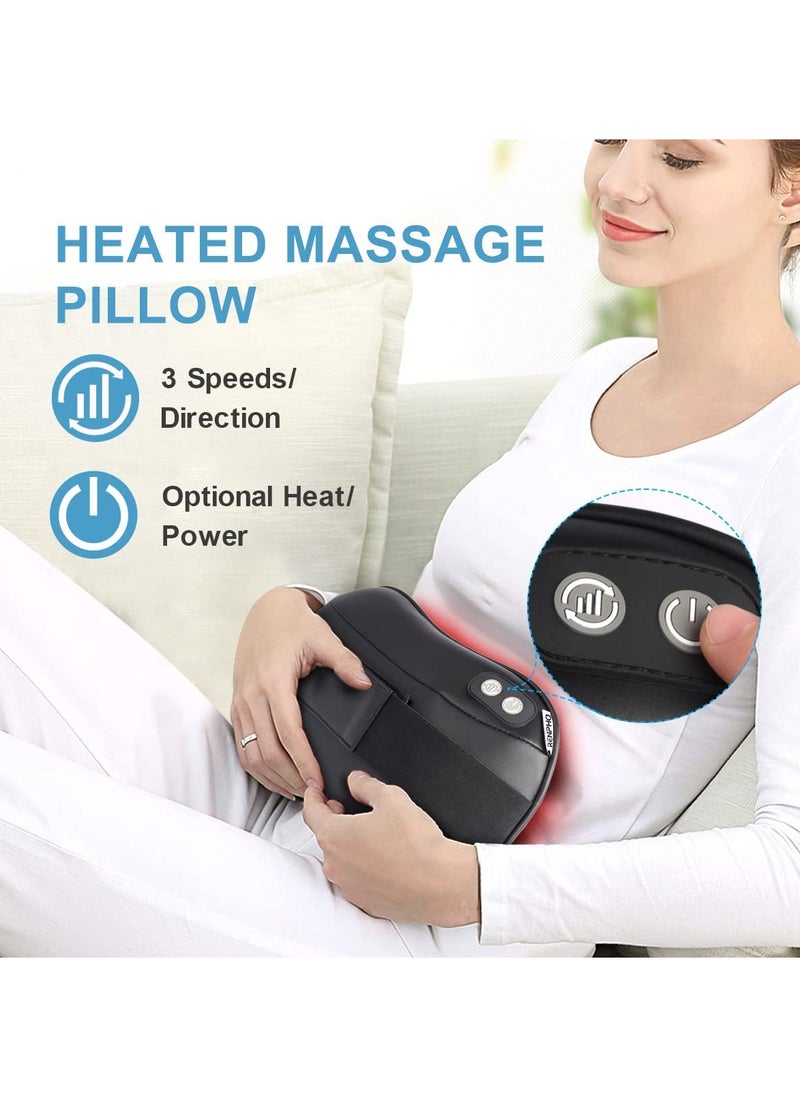 RENPHO - Back Massager With Heat, Ultra Slim Shiatsu Lower Back Neck Massage Pillow, 3-Speeds With Net Cover Electric Shoulder Massage - Image 1