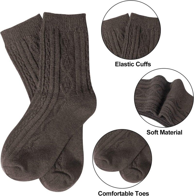 YSense Womens Wool Socks, Winter Boot Socks Stocking Stuffers Gifts for Women Men Warm Crew for Hiking - Image 4