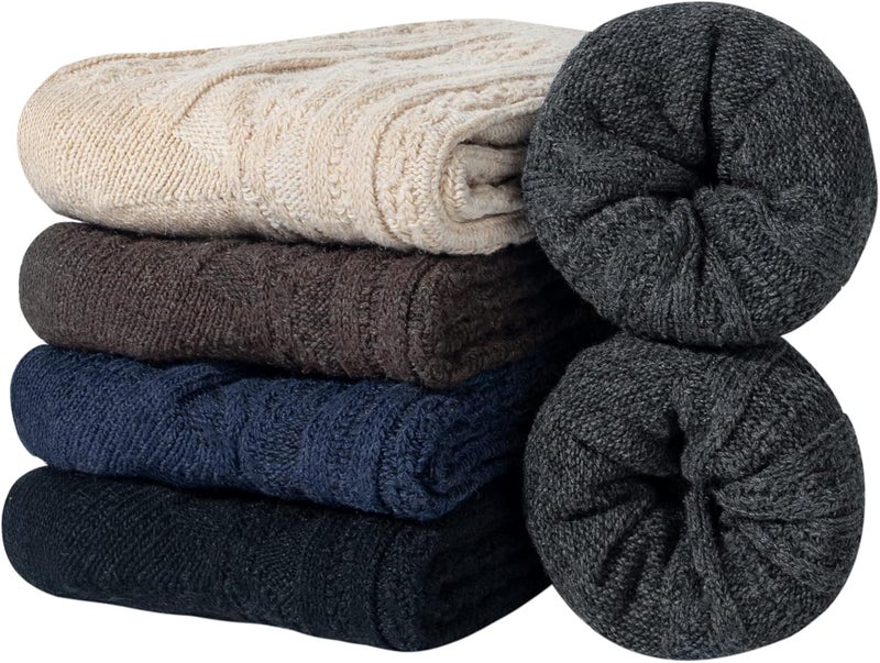 YSense Womens Wool Socks, Winter Boot Socks Stocking Stuffers Gifts for Women Men Warm Crew for Hiking - Image 3