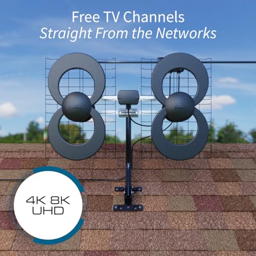 Antennas Direct ClearStream 4V Indoor Outdoor TV Antenna, UHF VHF, Multi-Directional, 70+ Mile Range, 4K 8K UHD, NEXTGEN TV – w/ 20-inch Mast (Black) - Image 3