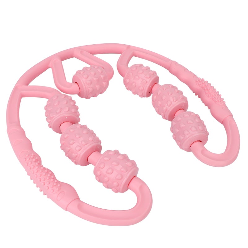 Leg Massage Roller 7 Wheels All Round Massaging Relieve Muscle Soreness Leg Rollers for Calf Thigh Pink - Image 4