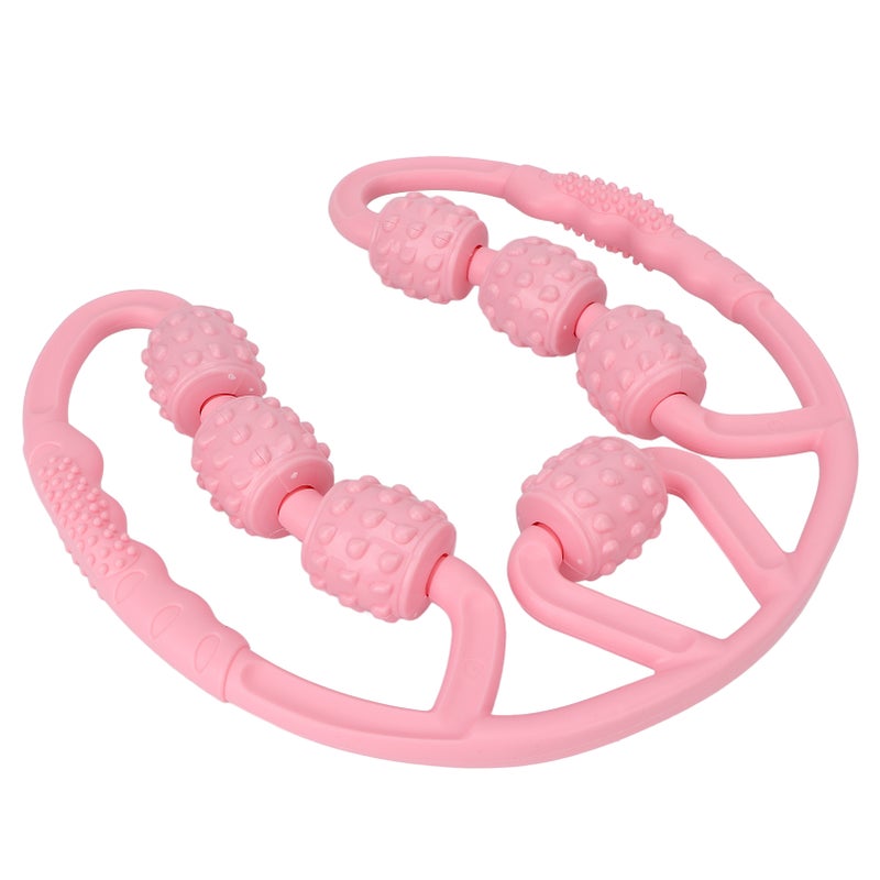 Leg Massage Roller 7 Wheels All Round Massaging Relieve Muscle Soreness Leg Rollers for Calf Thigh Pink - Image 5