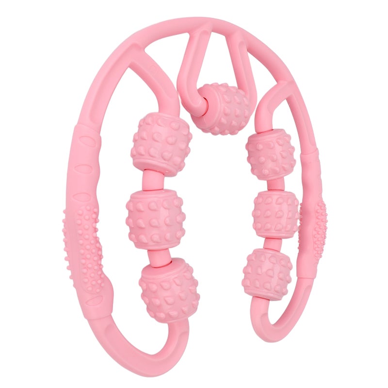 Leg Massage Roller 7 Wheels All Round Massaging Relieve Muscle Soreness Leg Rollers for Calf Thigh Pink - Image 2