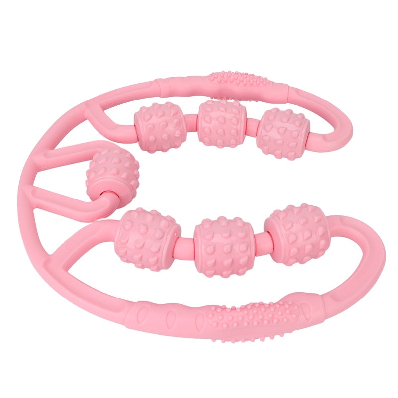 Leg Massage Roller 7 Wheels All Round Massaging Relieve Muscle Soreness Leg Rollers for Calf Thigh Pink - Image 3