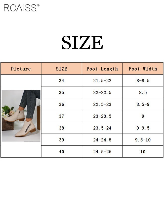 Women's Fashionable Suede Ankle Boots Classic Pointed Boots With Zipper At Both Sides And Thick Heel Boots With Cork Soles In Autumn And Winter - pzsku/Z648389FC6A83ABE16807Z/45/_/1694659728/1326b075-1e9b-4691-80d7-9bf7021b1ea8