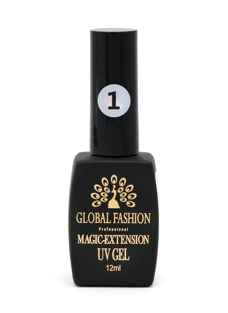 GLOBAL FASHION GLOBAL FASHION MAGIC-EXTENSION UV GEL -Smart Gel 12 ML  #1/ (Transparent)  - Image 3