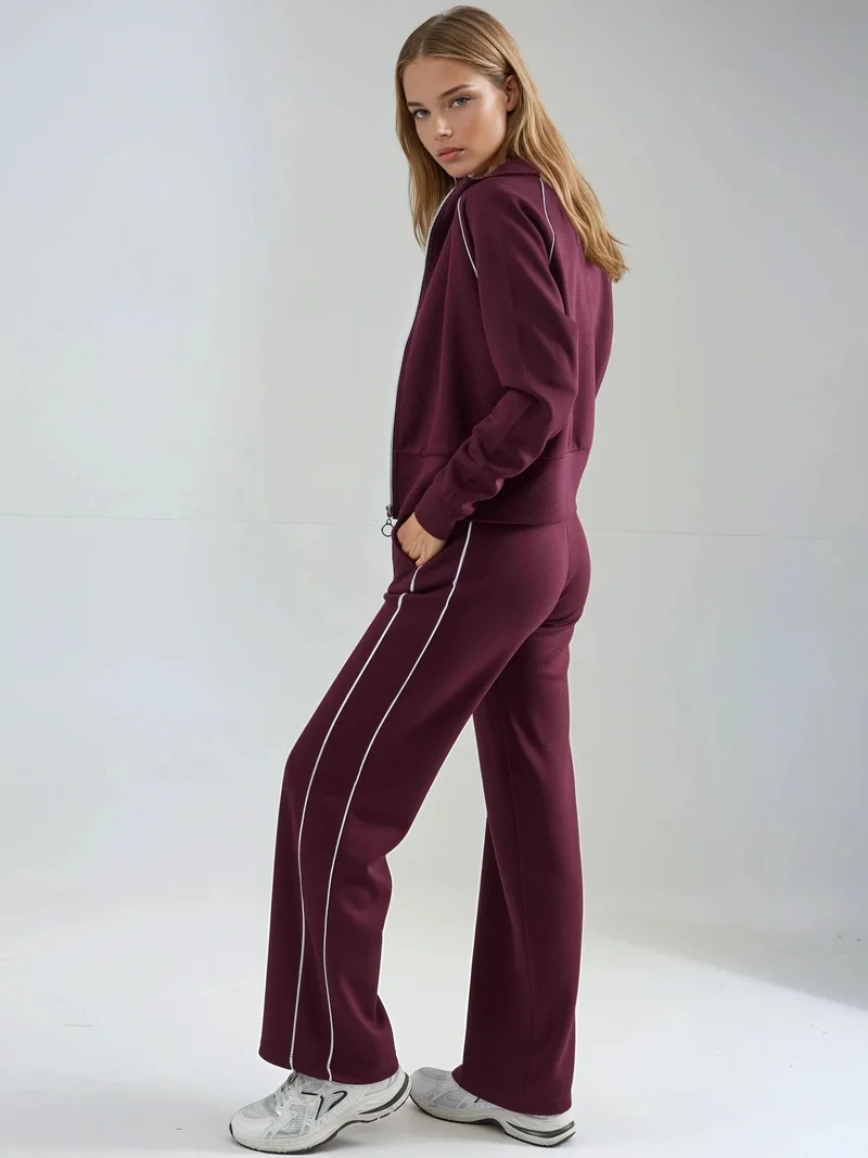 HICCUP Modal Touch Zippered Sweatshirt & Pants Two-Piece Set Bersan Collection