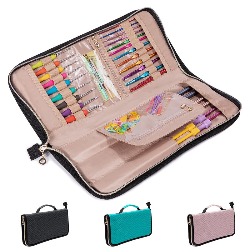 MYBAGZING Knitting Needles Case Up to 14 Inches Organizer for Knitting and Crochet Accessories Empty Hook Case - Image 2