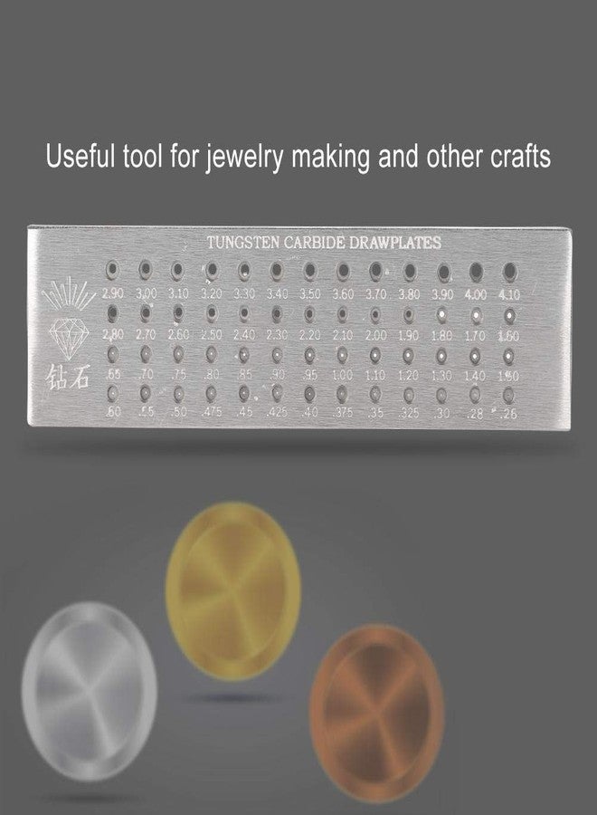 Salmue 8" Wire Drawplate with 52 Round Holes, 0.26-4.10mm Tungsten Carbide Drawplate for Jewelry Making - Image 4