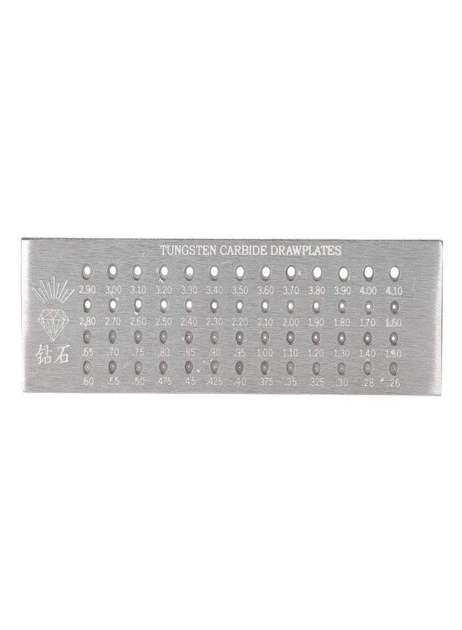Salmue 8" Wire Drawplate with 52 Round Holes, 0.26-4.10mm Tungsten Carbide Drawplate for Jewelry Making - Image 1