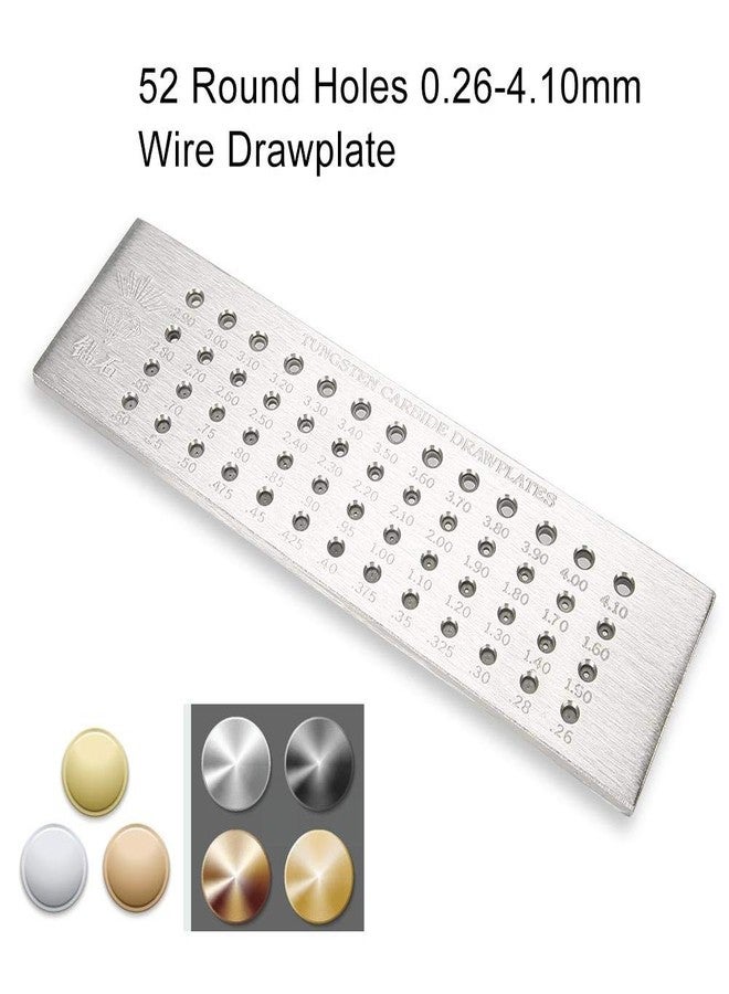 Salmue 8" Wire Drawplate with 52 Round Holes, 0.26-4.10mm Tungsten Carbide Drawplate for Jewelry Making - Image 2