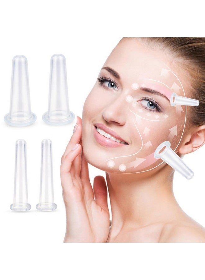 Hodaqe 4 PCS Facial Cupping Set - Silicone Cupping Cups Massage Set for Face Lift and Vacuum Suction Therapy - Image 1