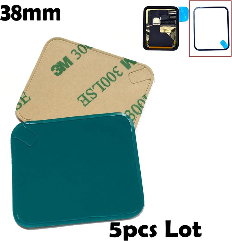 Eaglestar 5pcs Lot Compatible Pre-cut Front LCD Sticker Replacement For Apple Watch Series 1&2 Waterproof Adhesive Tape Glue (38MM 5 Pieces) - Image 2