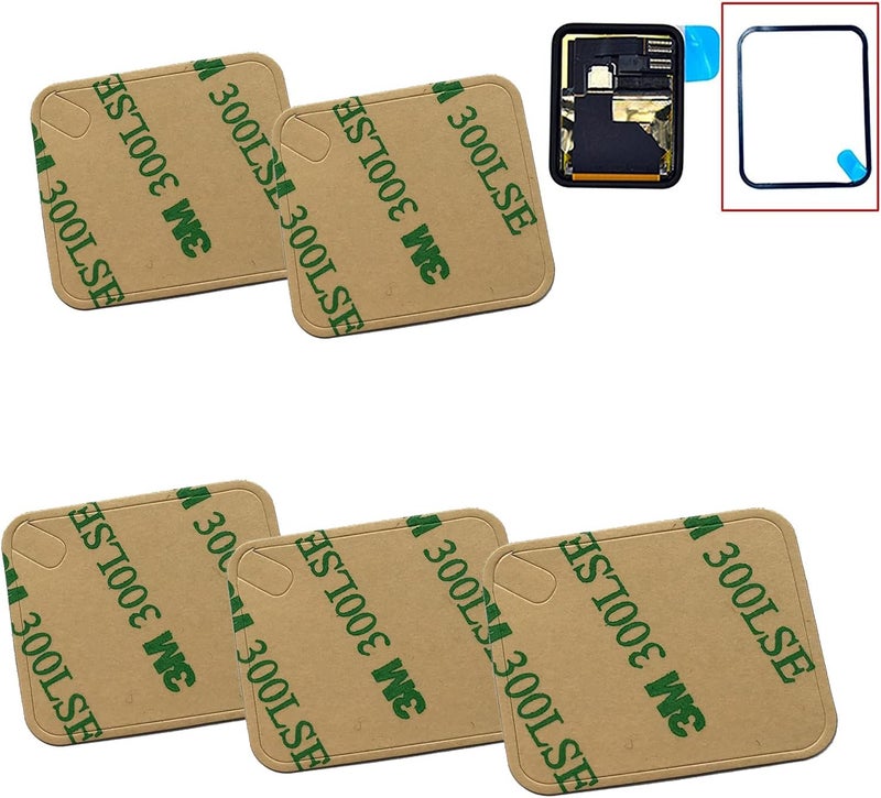Eaglestar 5pcs Lot Compatible Pre-cut Front LCD Sticker Replacement For Apple Watch Series 1&2 Waterproof Adhesive Tape Glue (38MM 5 Pieces) - Image 1