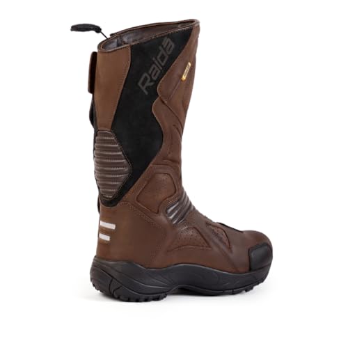 Raida Mens Explorer Motorcycle Boots | Ankle, Shin, & Heel Protection | Memory Foam Insole | Leather (Brown, 6Uk) - Image 3