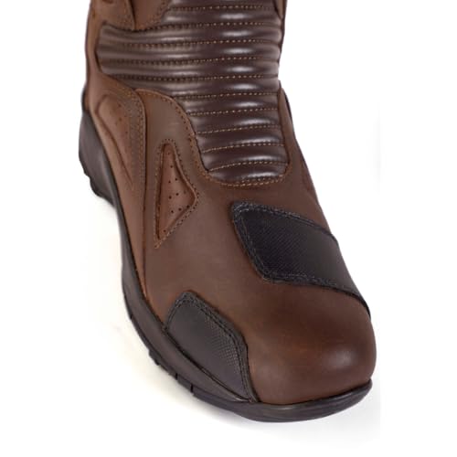 Raida Mens Explorer Motorcycle Boots | Ankle, Shin, & Heel Protection | Memory Foam Insole | Leather (Brown, 6Uk) - Image 5