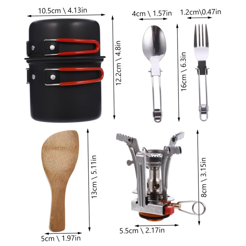 Camping Cookware Set Portable Outdoor Cooking Equipment 1.5L Pot - Image 3