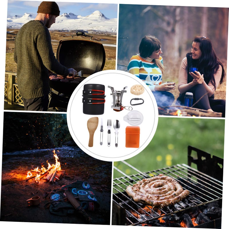 Camping Cookware Set Portable Outdoor Cooking Equipment 1.5L Pot - Image 4