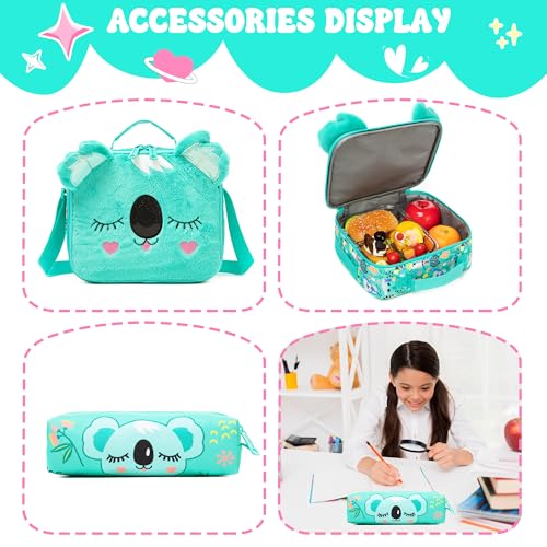Meetbelify Kids Rolling Backpack with Wheels for Girls Cute koala School Roller Backpack,Carry on Travel Luggage with Lunch Bag and Pencil Case for Girls Ages 5-12 - Image 4