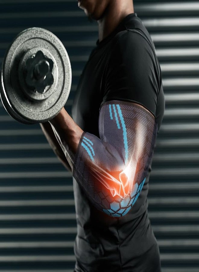 BROGBUS Weight lifting Compression Support Tennis Golfer Elbow Pain Relief Breathable Badminton Basketball Elbow Pads (X-Large)(Pack Of 02) - Image 4