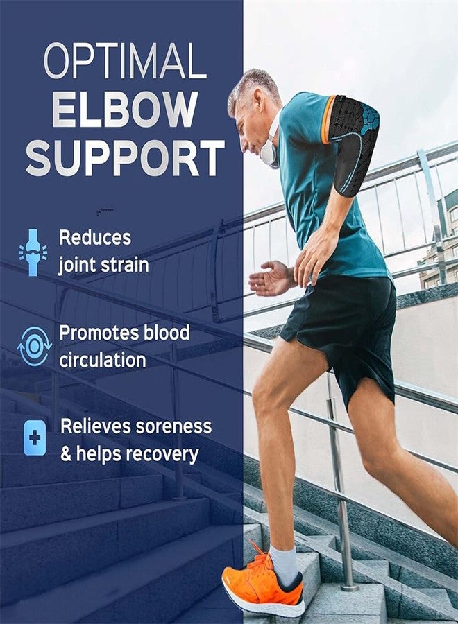 BROGBUS Weight lifting Compression Support Tennis Golfer Elbow Pain Relief Breathable Badminton Basketball Elbow Pads (X-Large)(Pack Of 02) - Image 3