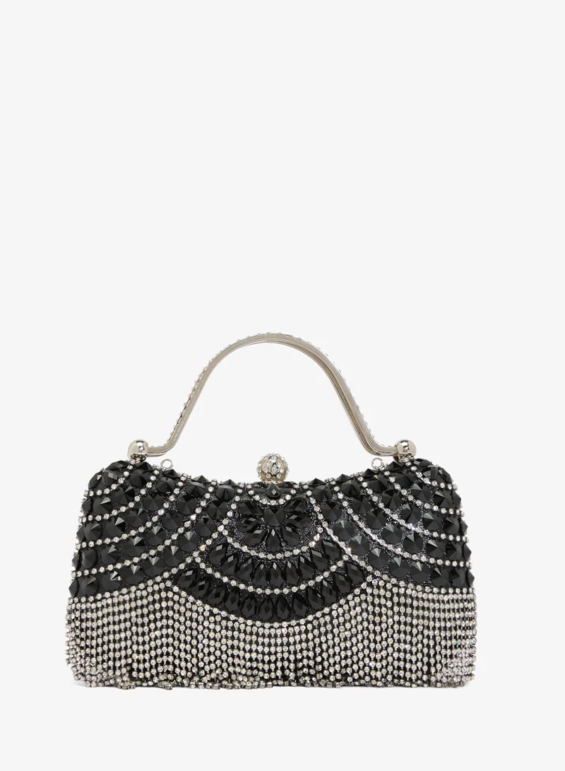 Metallic Embellished Detailed Clutch
