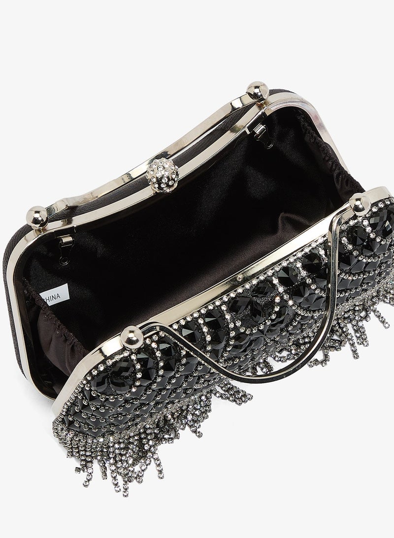 Khizana Metallic Embellished Detailed Clutch - Image 5