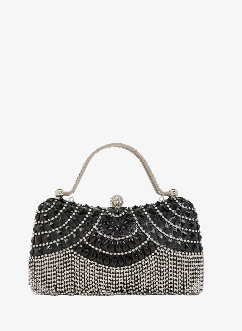 Khizana Metallic Embellished Detailed Clutch - Image 2