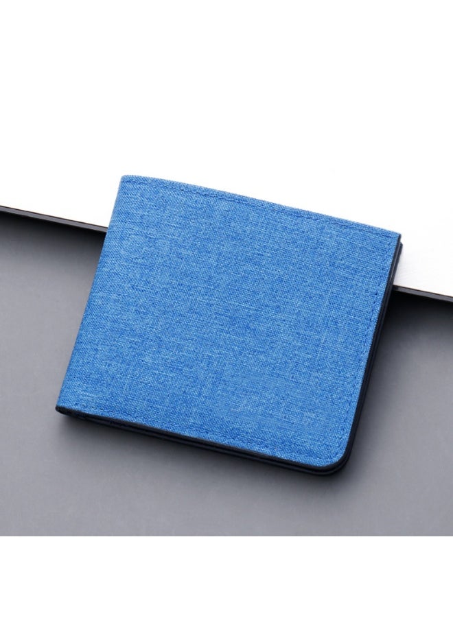 mens Short Canvas wallet Multi-Card Holds for Drivers License wallet men Ultra-Thin wallet  E-Commerce Thin11 Canvas Unlabeled Blue 11 Canvas Unlabeled Blue