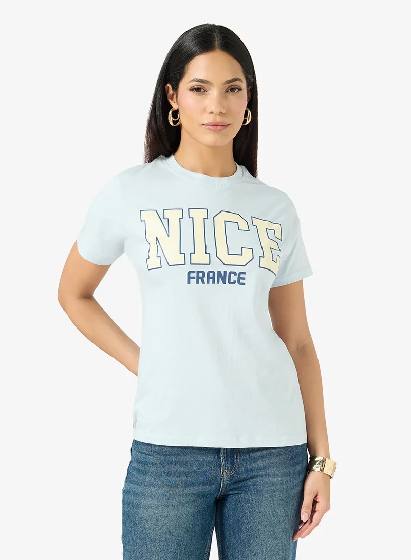 ريبلز مع نمشي Ladies Crew Neck Printed T-shirt