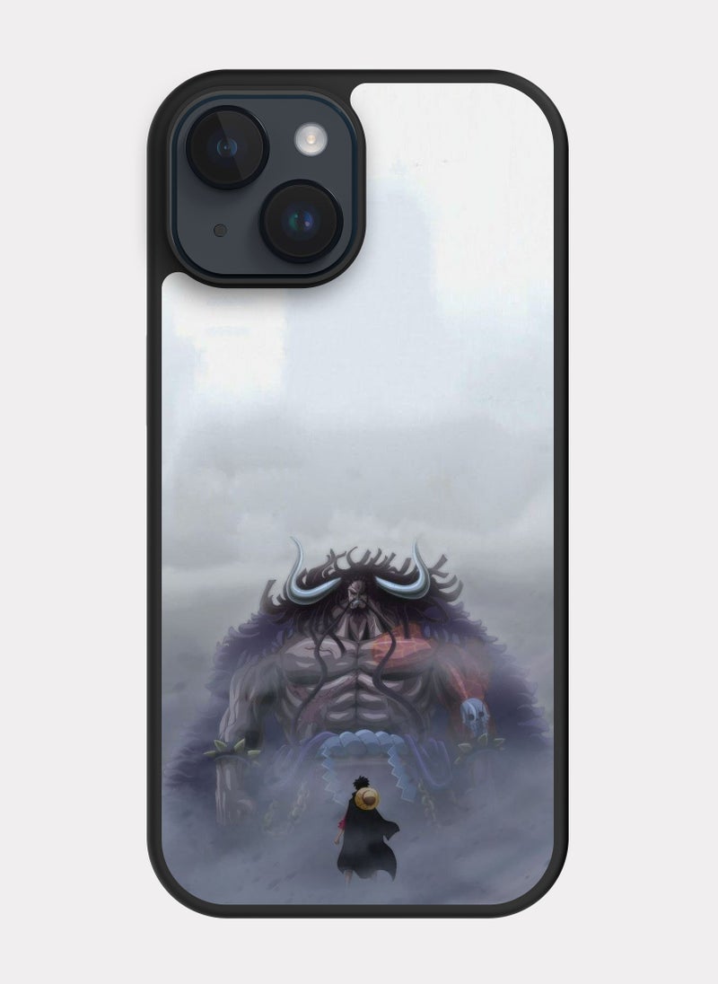 بكسلات كفر ايفون 14 ون بيس لوفي و كايدو رمادي - Image 1